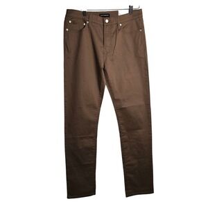 🆕️ NWT-‎ Lucky Brand Slim Fit Brown Cotton Blend Chinos Pants Mens Size 30x30